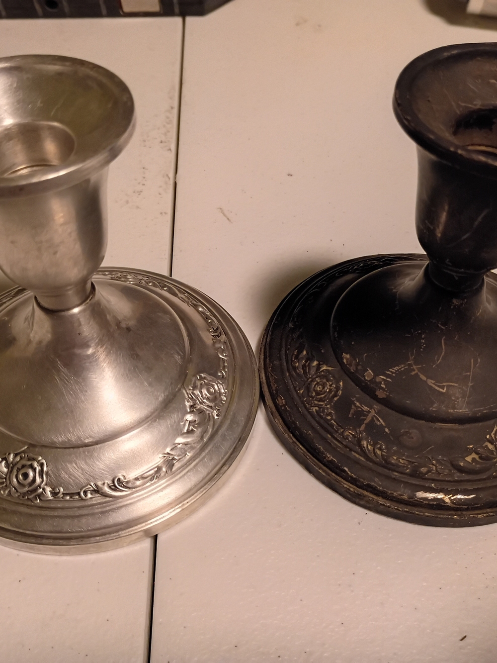 Sterling Silver.Classic Decorative Candlestick Holder Set